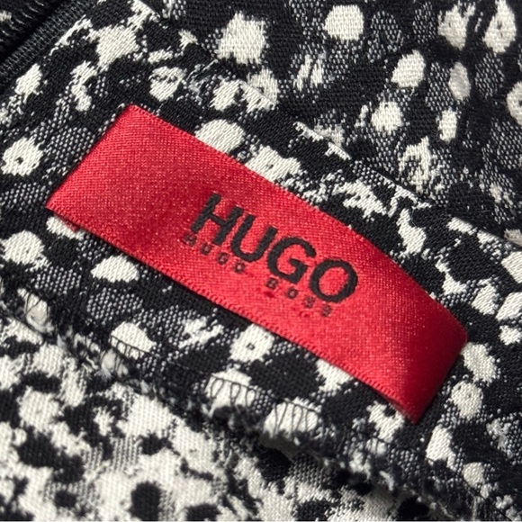 Hugo Boss Kirsi Turtle Neck Patterned Dress Short Sleeve Sheath - Picture 10 of 13